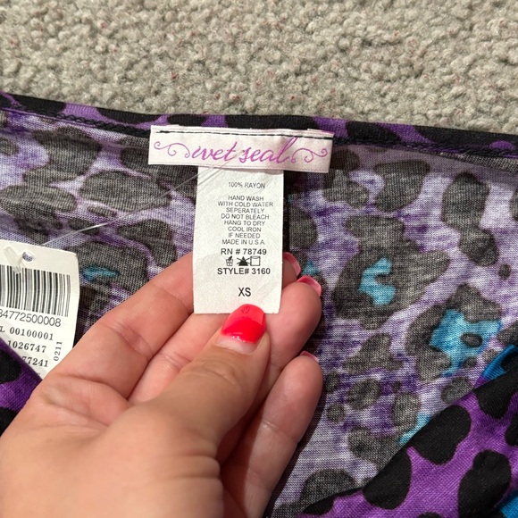 WET SEAL NWT Women’s Cheetah Print Bodycon Dress w/ Belt - purple, size XS - Picture 5 of 5